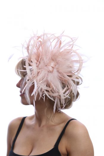 oyster Pink large sinamay loop fascinator hat (1)