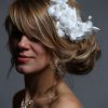 White wired flower headpiece with pearls