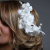 White wired flower headpiece with pearls