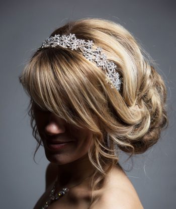 Silver rhinestone diamante fascinator headband