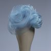 baby blue and cornflower crin percher saucer fascinator hat