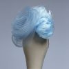 baby blue and cornflower crin percher saucer fascinator hat