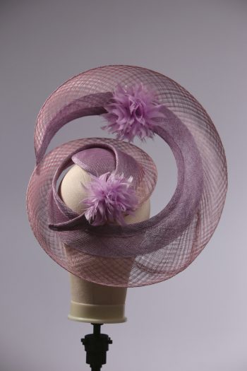 lilac loop windowpane fascinator hatinator hat