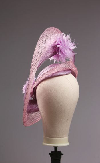 lilac loop windowpane fascinator hatinator hat