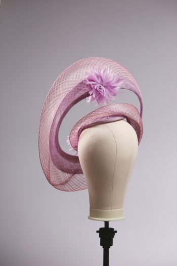 lilac loop windowpane fascinator hatinator hat