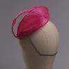 hot pink silk abaca lace and straw teardrop fascinator hat