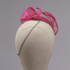 hot pink silk abaca lace and straw teardrop fascinator hat