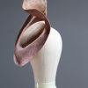 Taupe Nude and Mink Sinimay Saucer set on a button pillbox fascinator hat