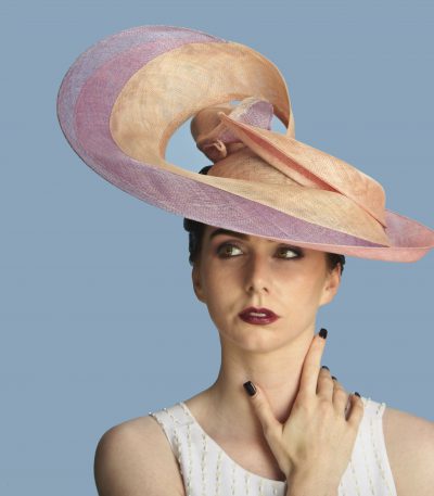 Oyster lilac sinamay swirl hat