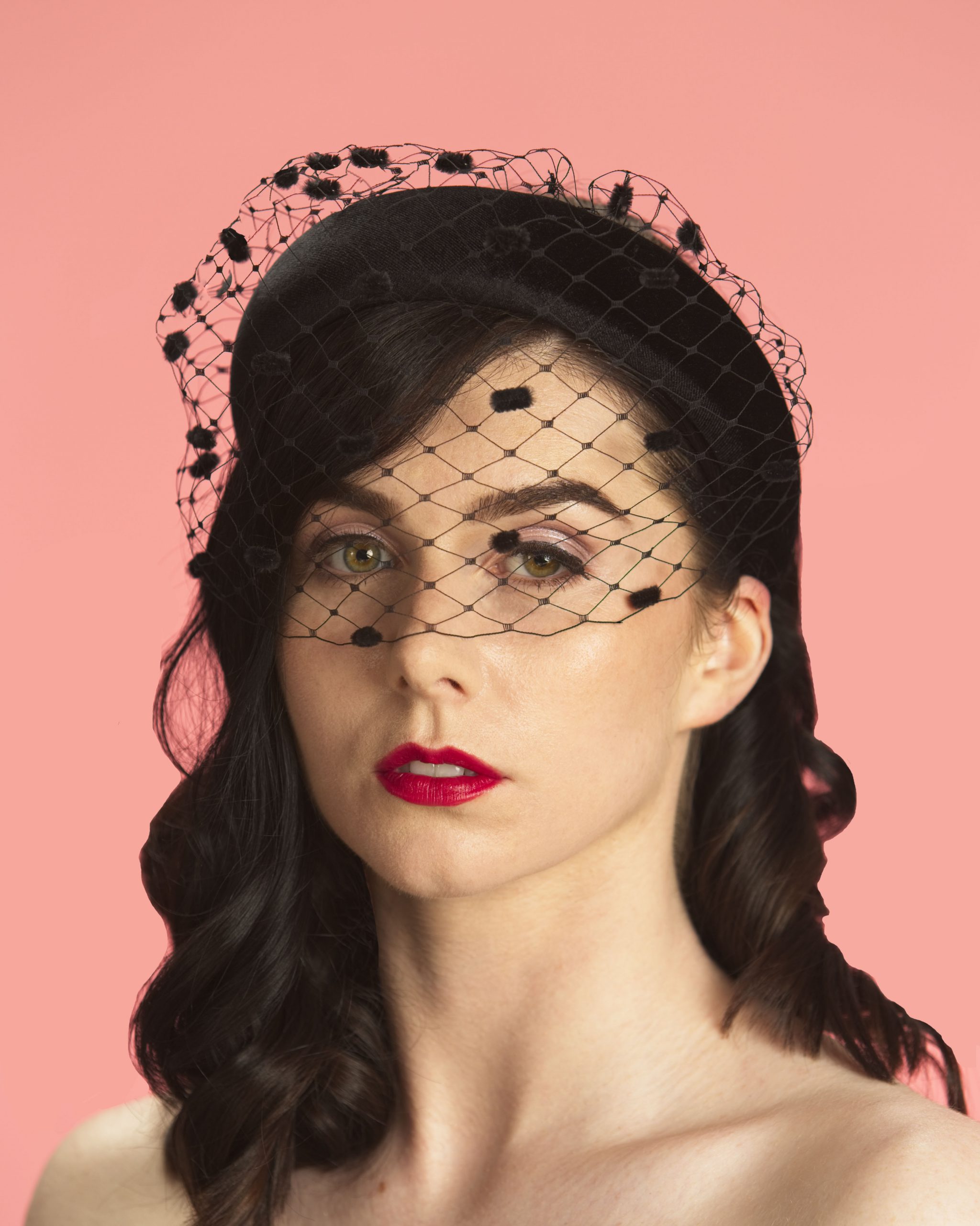 black padded headband spot veil