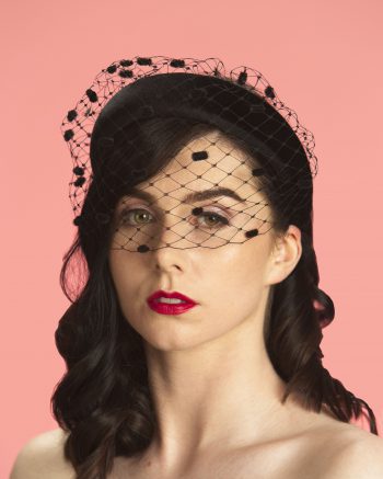 black padded headband spot veil