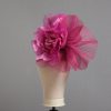 hot pink flower crin pillbox fascinator hat