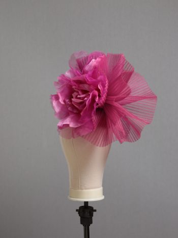 hot pink flower crin pillbox fascinator hat