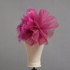 hot pink flower crin pillbox fascinator hat