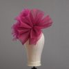 hot pink flower crin pillbox fascinator hat