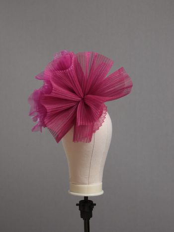 hot pink flower crin pillbox fascinator hat