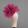 hot pink flower crin pillbox fascinator hat