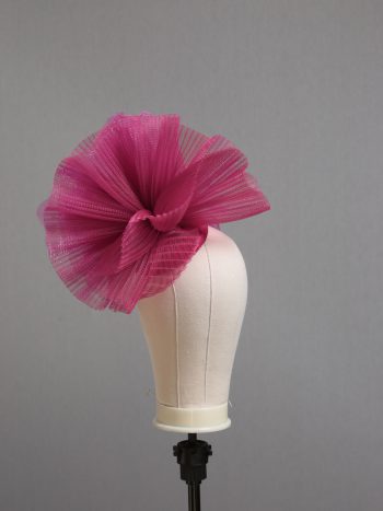 hot pink flower crin pillbox fascinator hat