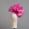 hot pink flower crin pillbox fascinator hat