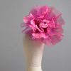 hot pink flower crin pillbox fascinator hat