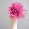 hot pink flower crin pillbox fascinator hat