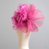 hot pink flower crin pillbox fascinator hat