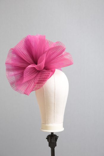 hot pink flower crin pillbox fascinator hat