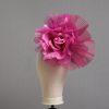 hot pink flower crin pillbox fascinator hat